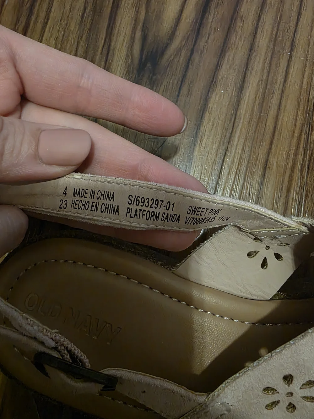 Old Navy Girls Floral Cutout Crisscross Slingback Sandals - Beige